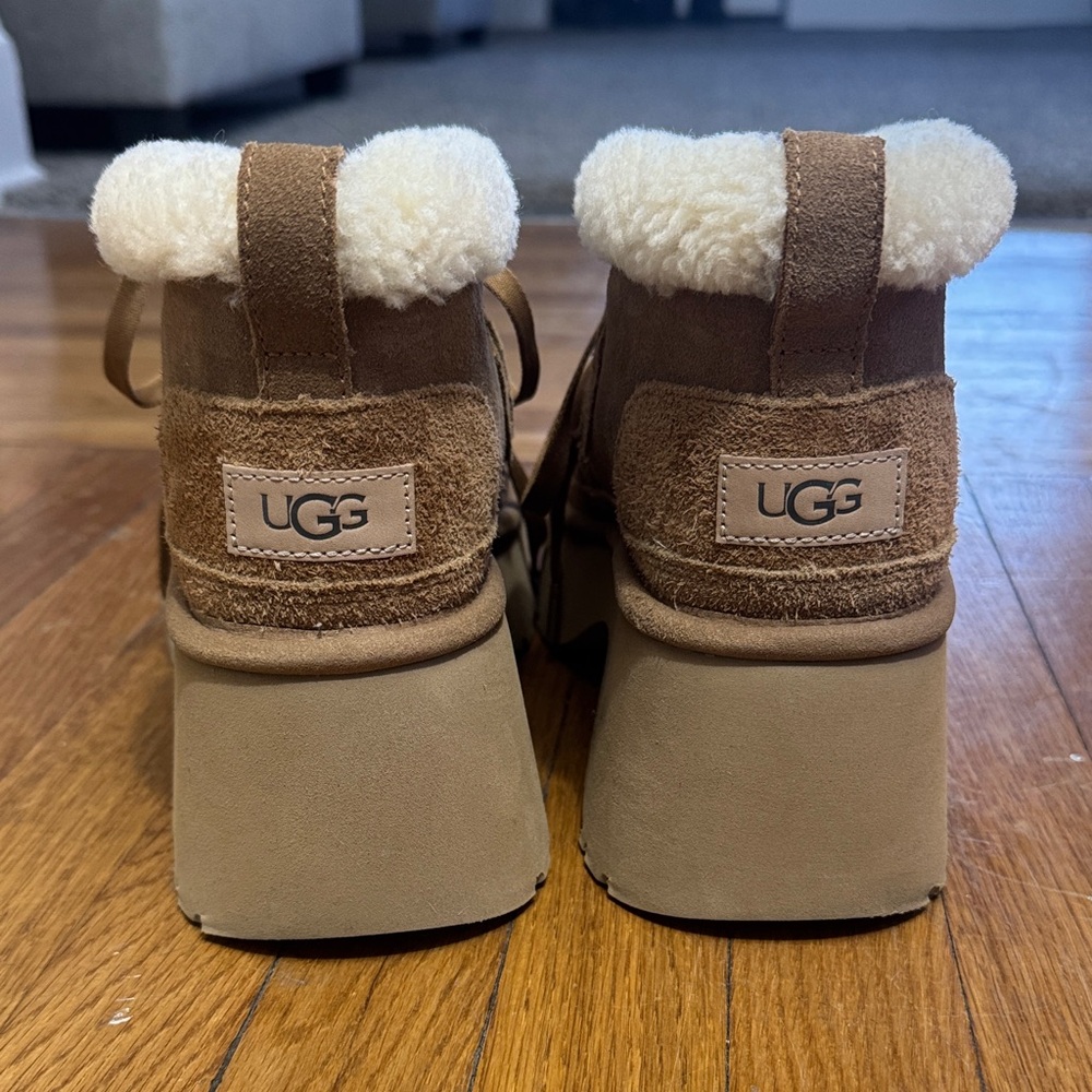 UGG Women's Platform Shoes in Brown and Cream - Picture 2 of 4